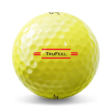 Gele Titleist TruFeel golfballen met logo, het lijntje op de Titleist golfbal