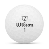 Wilson Duo Soft golfballen met logo, het logo van Wilson afgebeeld op de bal