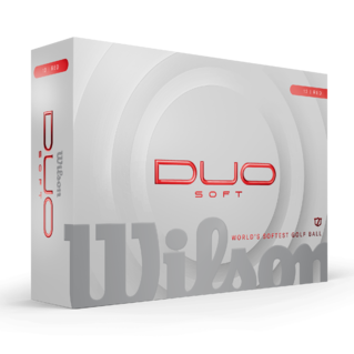 Rode Wilson Duo Soft golfballen met logo, voorkant van de doos