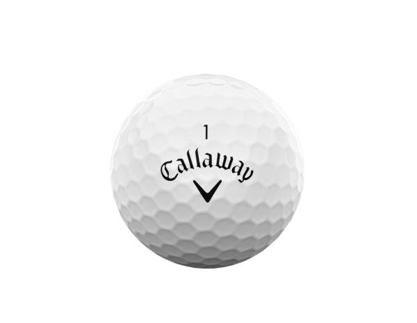 Callaway Supersoft golfballen met logo, het logo van Callaway afgebeeld op de bal