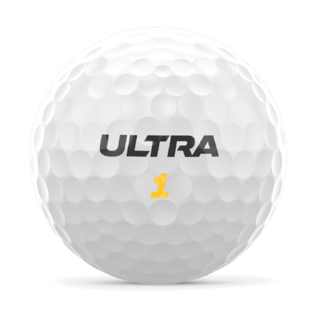 Wilson Ultra Distance golfballen met logo, het logo van Wilson afgebeeld op de bal
